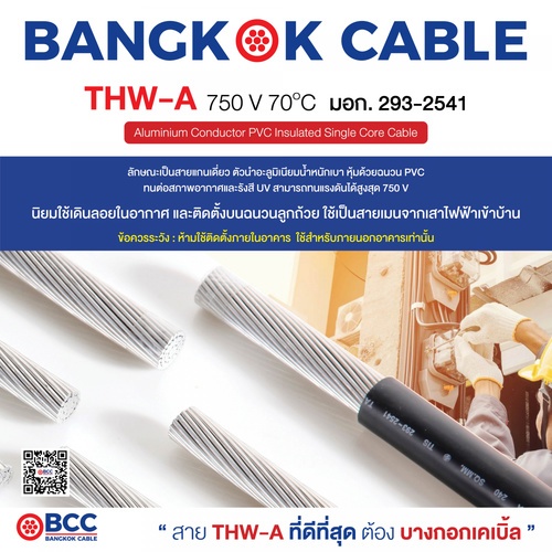 BCC สายไฟ THW-A 1x10 ตร.มม. 100 m. สีดำ