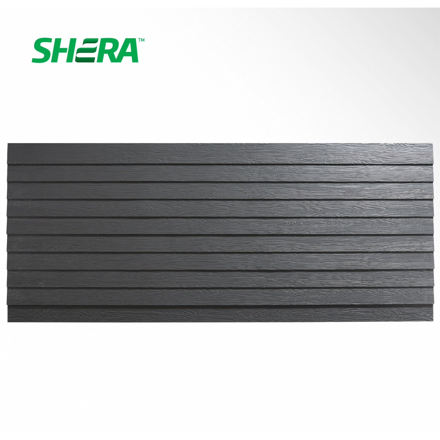 เฌอร่า ไม้ฝา รุ่นขอบตรง ลายสัก 0.8x15x300ซม. สีมิดไนท์ เกรย์