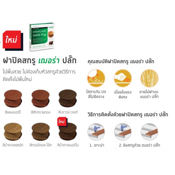 เฌอร่า ฝาปิดสกรู สีแดงเบอร์รี่ (250ตัว/ก.)