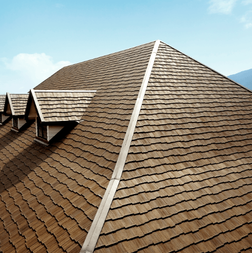 เฌอร่า หลังคาซีดาร์เชค รุ่นคละขนาด 1.2x10,15,20x35ซม. สีบราวน์เชสนัท