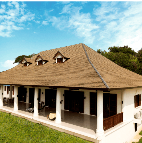 เฌอร่า หลังคาซีดาร์เชค รุ่นคละขนาด 1.2x10,15,20x35ซม. สีบราวน์เชสนัท