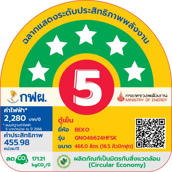 BEKO ตู้เย็น Multi Doors ขนาด 16.5 คิว รุ่น GNO46624HFSK สี DARK INOX