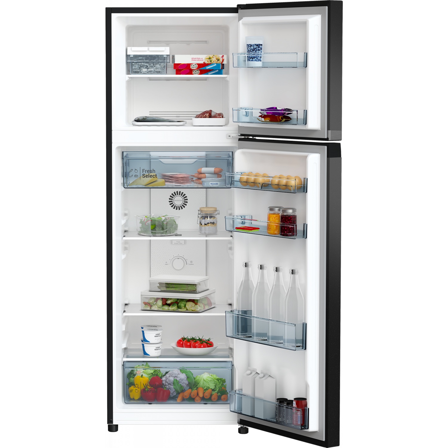 HITACHI ตู้เย็น 2 ประตู ขนาด 9.2 คิว รุ่น HRTN5275MFUTH สีดำ