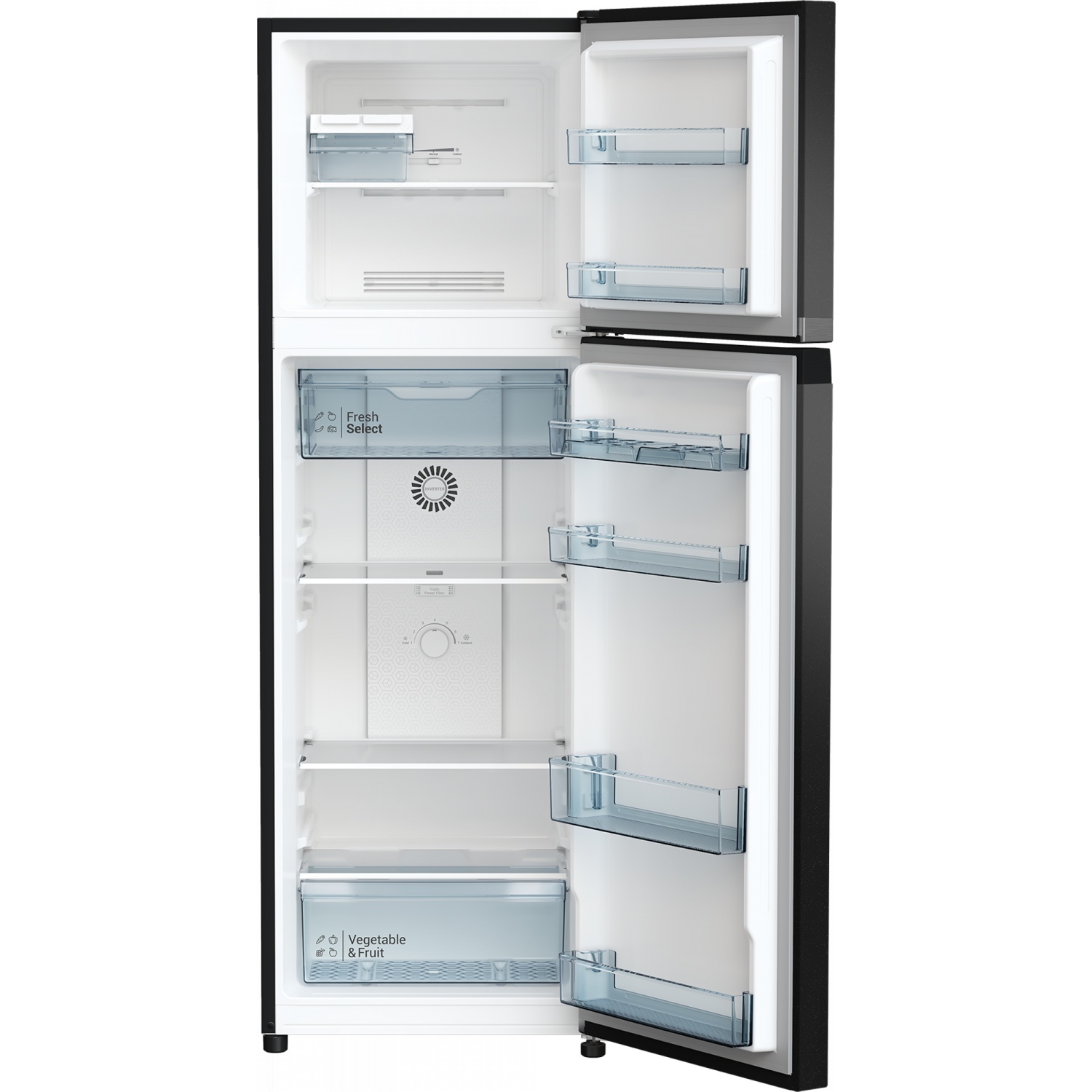 HITACHI ตู้เย็น 2 ประตู ขนาด 9.2 คิว รุ่น HRTN5275MFUTH สีดำ