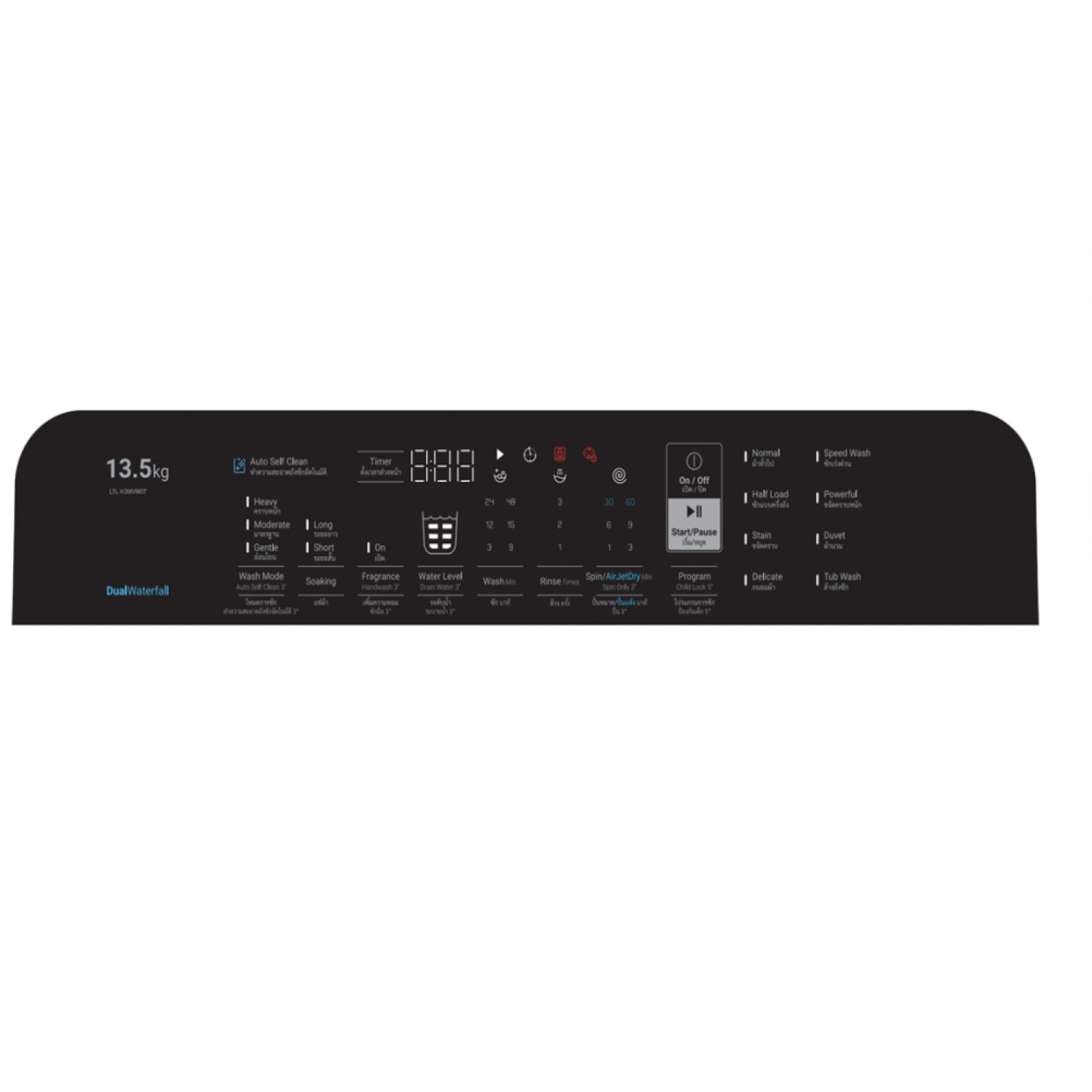Hitachi เครื่องซักผ้าอัตโนมัติ ขนาด 12 กก. รุ่น LTL 12MVW0T DG สีดำ