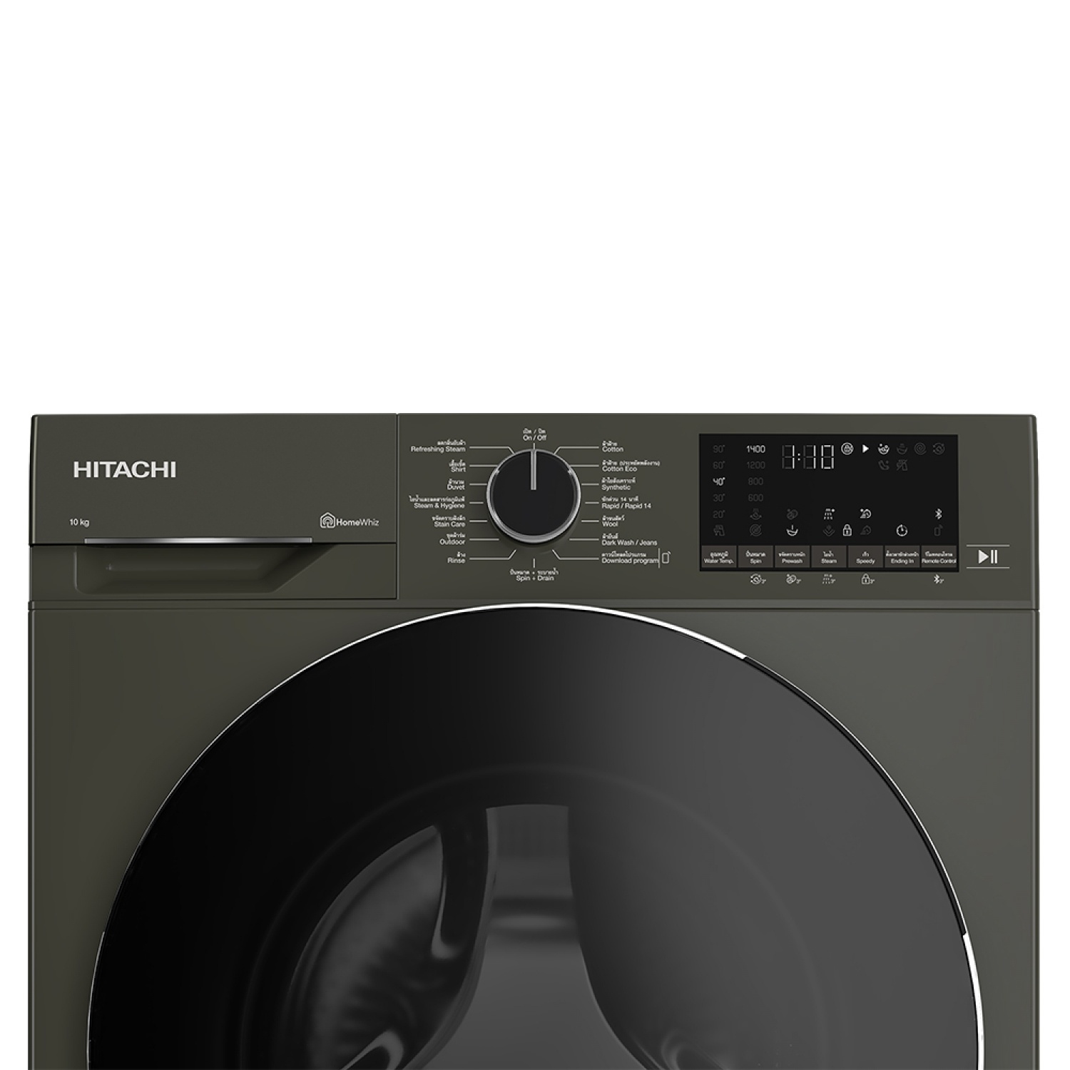 HITACHI เครื่องซักผ้า ฝาหน้า ซัก 10 กก. BD-100YFVEM สีเทา
