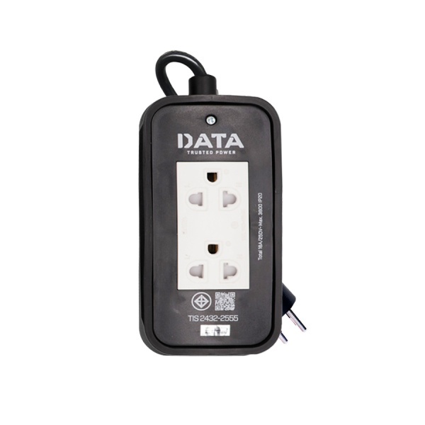 DATA บล็อคยางกันกระแทก 2x4 16A พร้อมปลั๊กกราวน์เต้ารับคู่+สายไฟ IEC53 VCT 3x1.5 sq.mm. 15M. รุ่น HD9 สีดำ