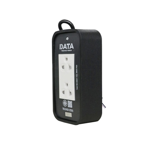 DATA บล็อคยางกันกระแทก 2x4 16A พร้อมปลั๊กกราวน์เต้ารับคู่+สายไฟ IEC53 VCT 3x1.5 sq.mm. 15M. รุ่น HD9 สีดำ