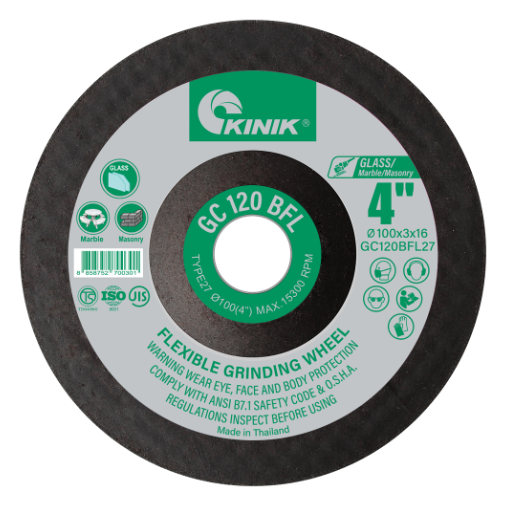 KINIK แผ่นเจียรกระจก ขนาด 100x3x16 mm. รุ่น GC120BFL27