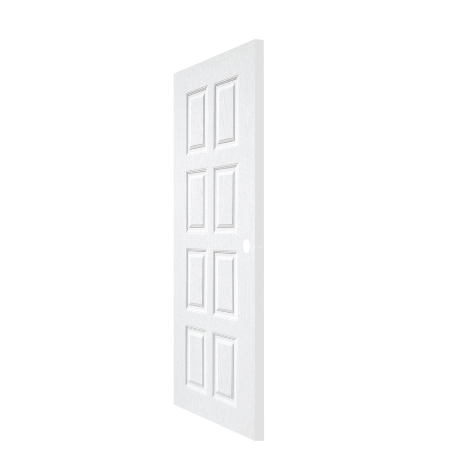 WELLINGTAN ประตู uPVC ใช้สำหรับภายนอก ผิว Revo รุ่น WNR003 บานทึบ 8 ฟัก ขนาด 90x200 ซม. สีขาว (เจาะลูกบิด)