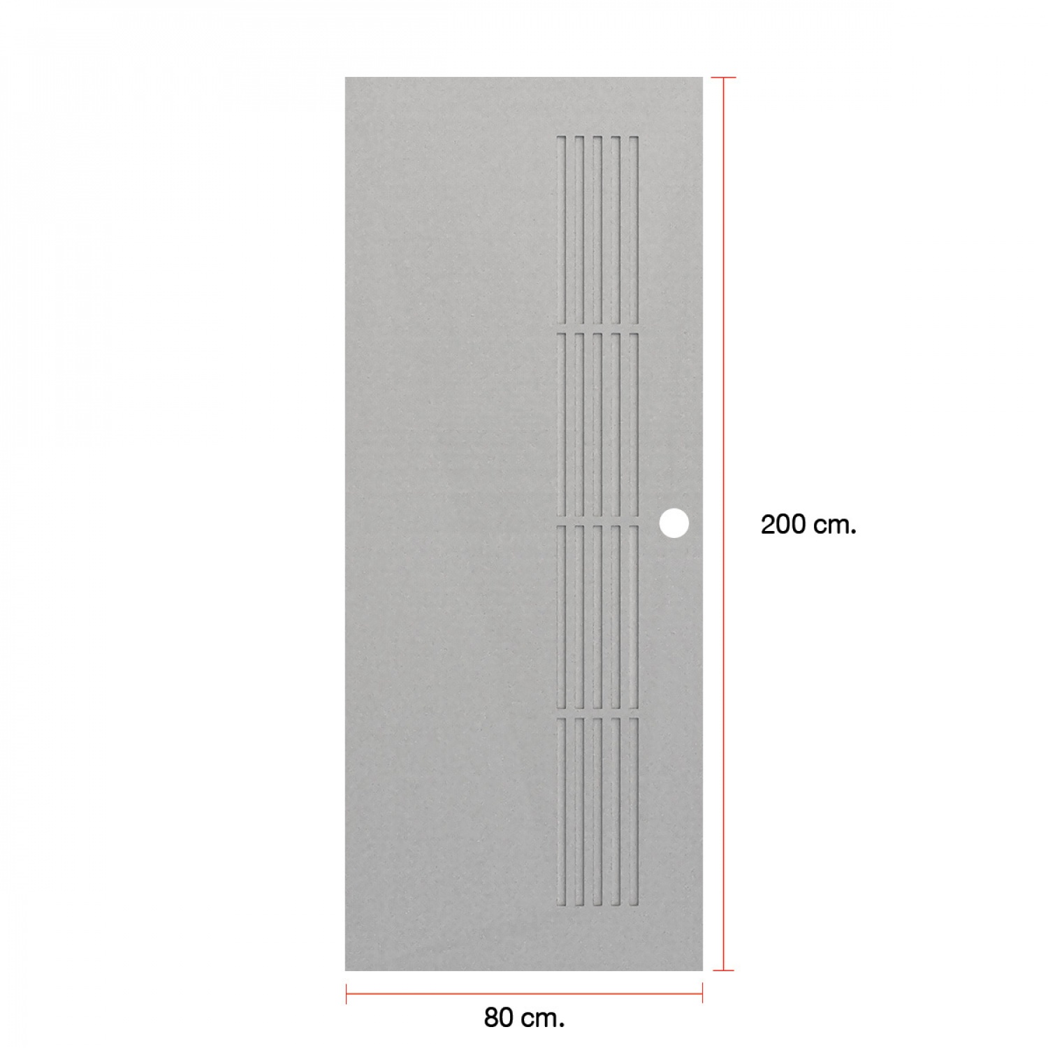 WELLINGTAN ประตูภายนอก UPVC ผิว Revo รุ่น WJR001 Vacuum ขนาด 80x200 ซม. สีเทา (เจาะลูกบิด)