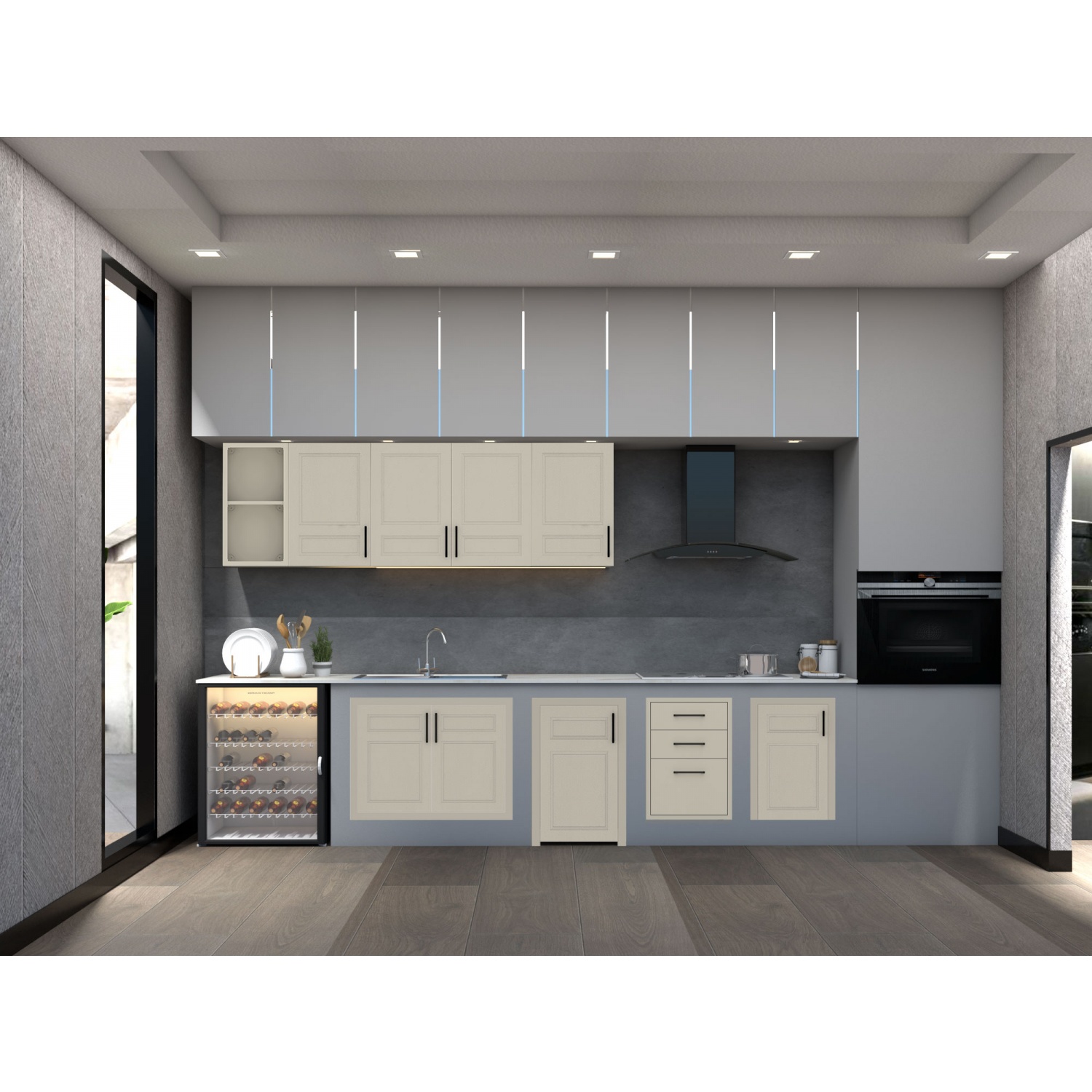 CLOSE  ชั้นเข้ามุม uPVC  LIMA ขนาด 30x60x30 ซม. Vacuum สีเบจ