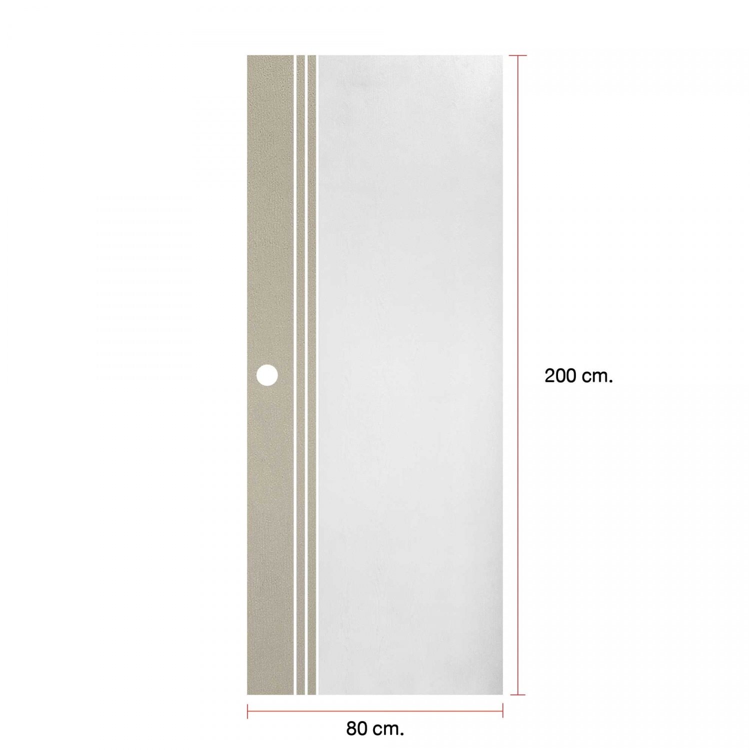 WELLINGTAN ประตู uPVC เซาะร่องผิว Revo (สำหรับใช้ภายนอกเเละภายใน) WMN028  80x200 สีทูโทน ขาว/เบจ  เจาะ 