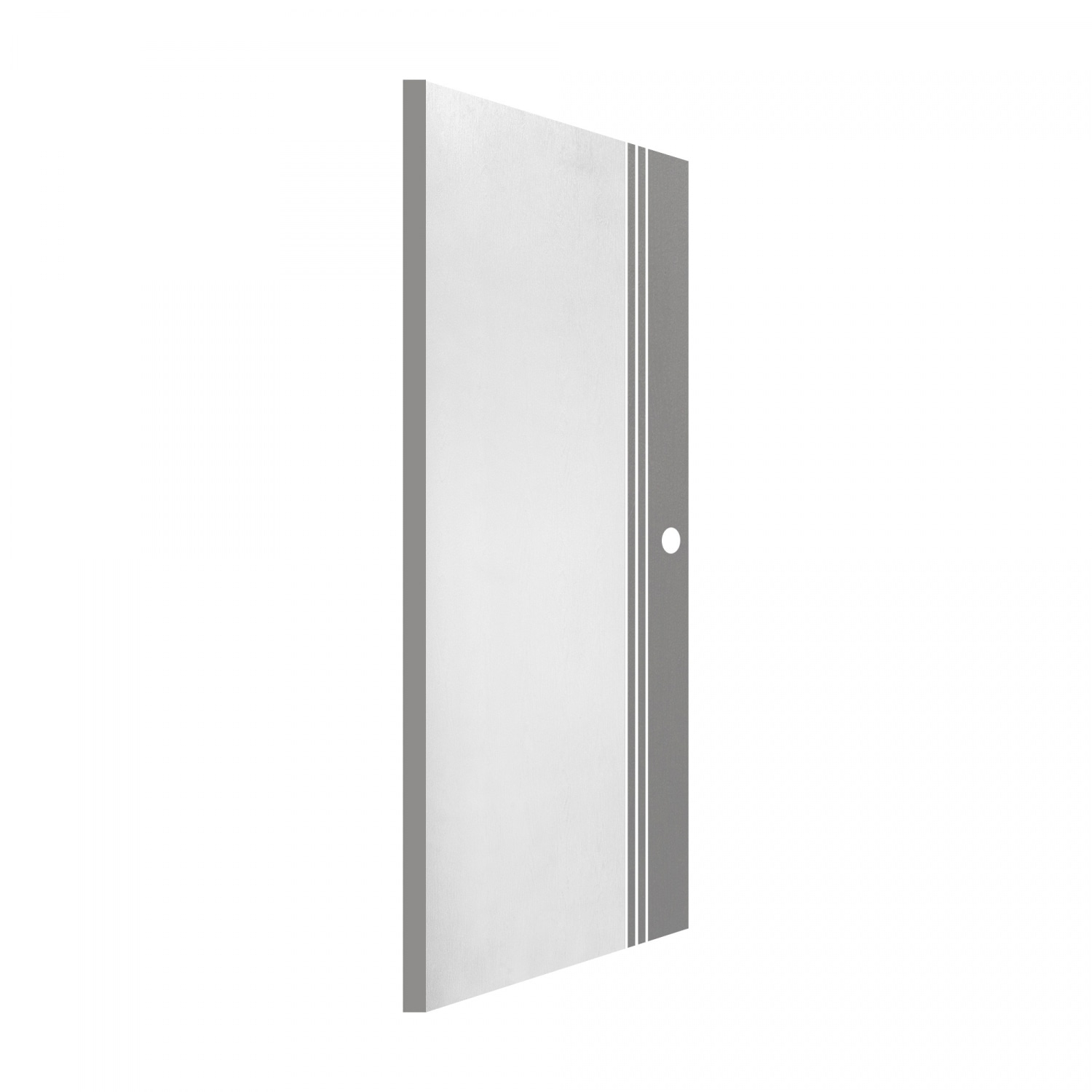 WELLINGTAN  ประตู uPVC ผิว Revo เซาะร่อง (สำหรับใช้ภายนอกเเละภายใน) WMN028  80x200 สีทูโทน ขาว/เทา  เจาะ