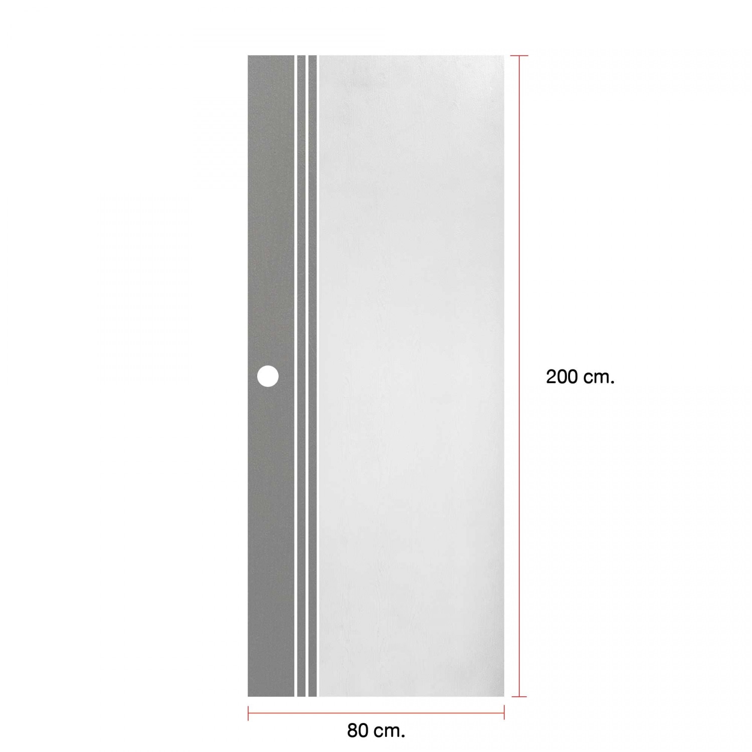 WELLINGTAN  ประตู uPVC ผิว Revo เซาะร่อง (สำหรับใช้ภายนอกเเละภายใน) WMN028  80x200 สีทูโทน ขาว/เทา  เจาะ