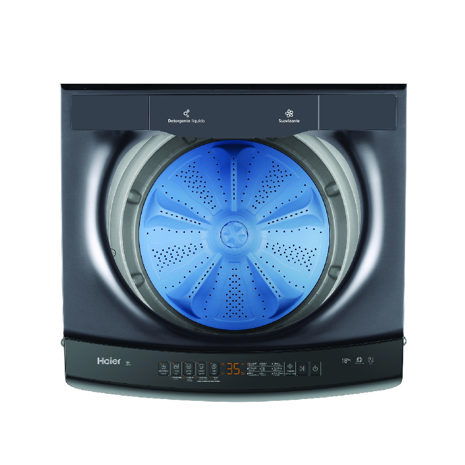HAIER เครื่องซักผ้าฝาบน 18 กิโล รุ่น  HWM180-B278S6 สีดำ
