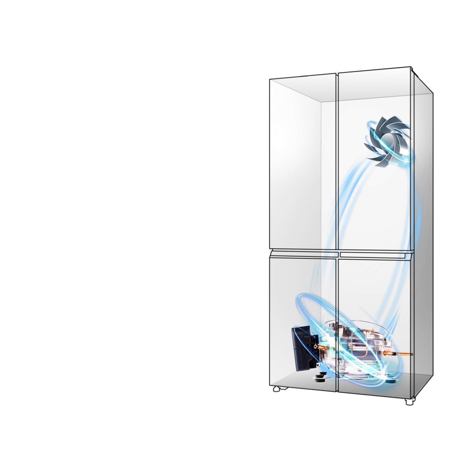 HAIER ตู้เย็น 4 ประตู ระบบ Inverter HRF-MD469M ขนาด 16.1Q สีดำ  