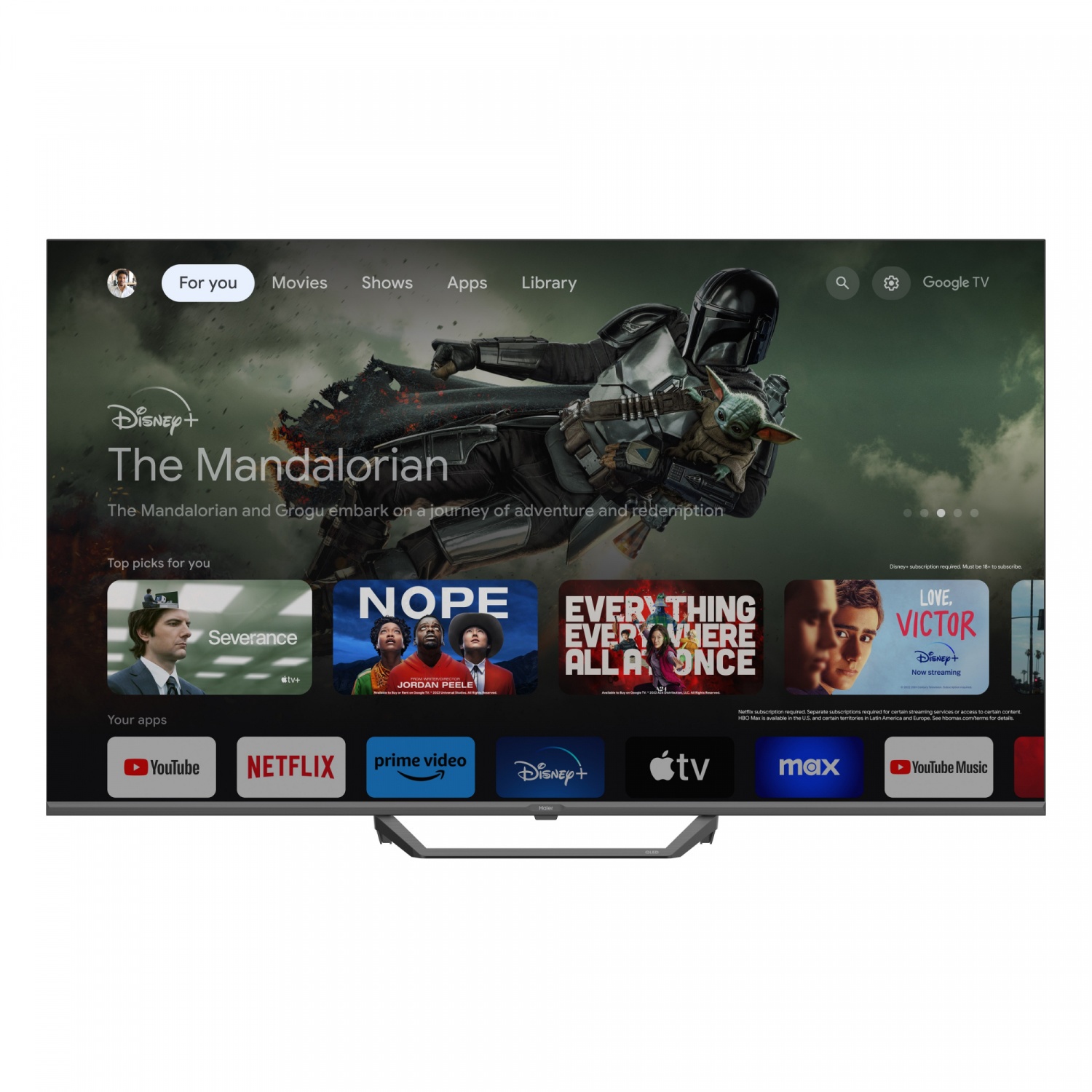 HAIER Smart TV ขนาด 55 นิ้ว รุ่น H55S80EUX สีดำ