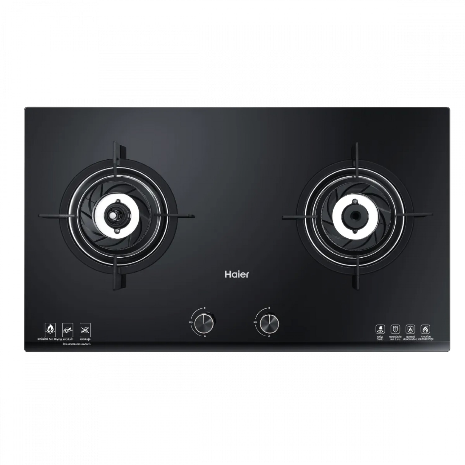 HAIER เตาแก๊สแบบฝังหน้ากระจก 2 หัวเตา HGH-QHA932 สีดำ
