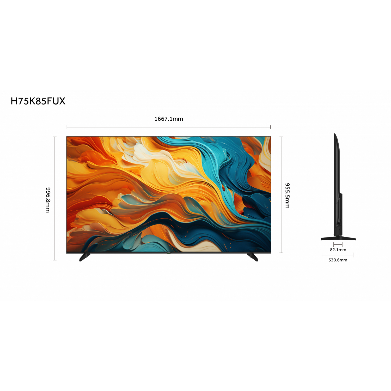 HAIER LED TV ขนาด 75 นิ้ว รุ่น H75K85FUX สีดำ