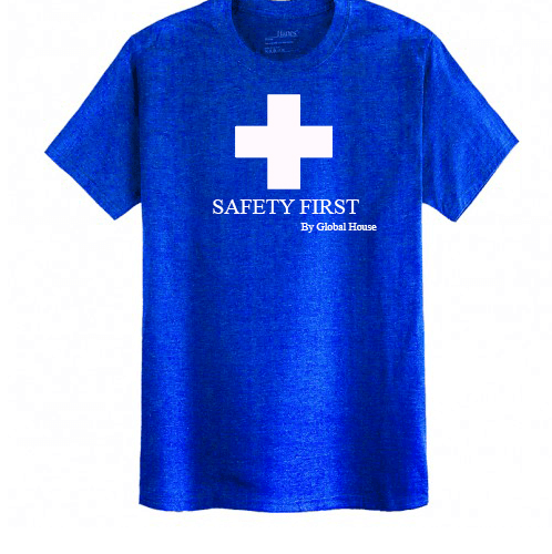 เสื้อยืดคอกลมแขนสั้น Safety First Free size