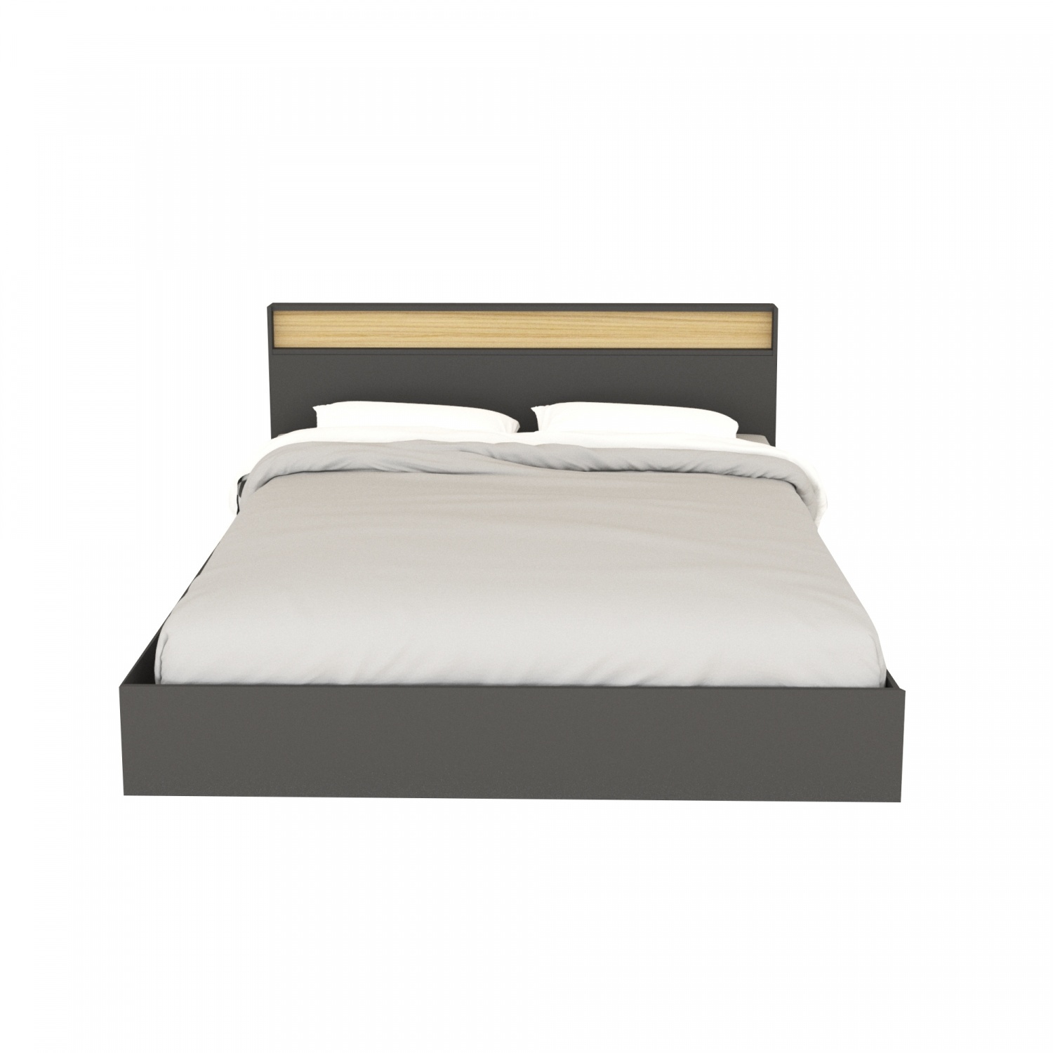 DELICATO เตียงนอน 6 ฟุต รุ่น Deamon ขนาด 190X207.9X100ซม.สีโอ๊ค-เทา