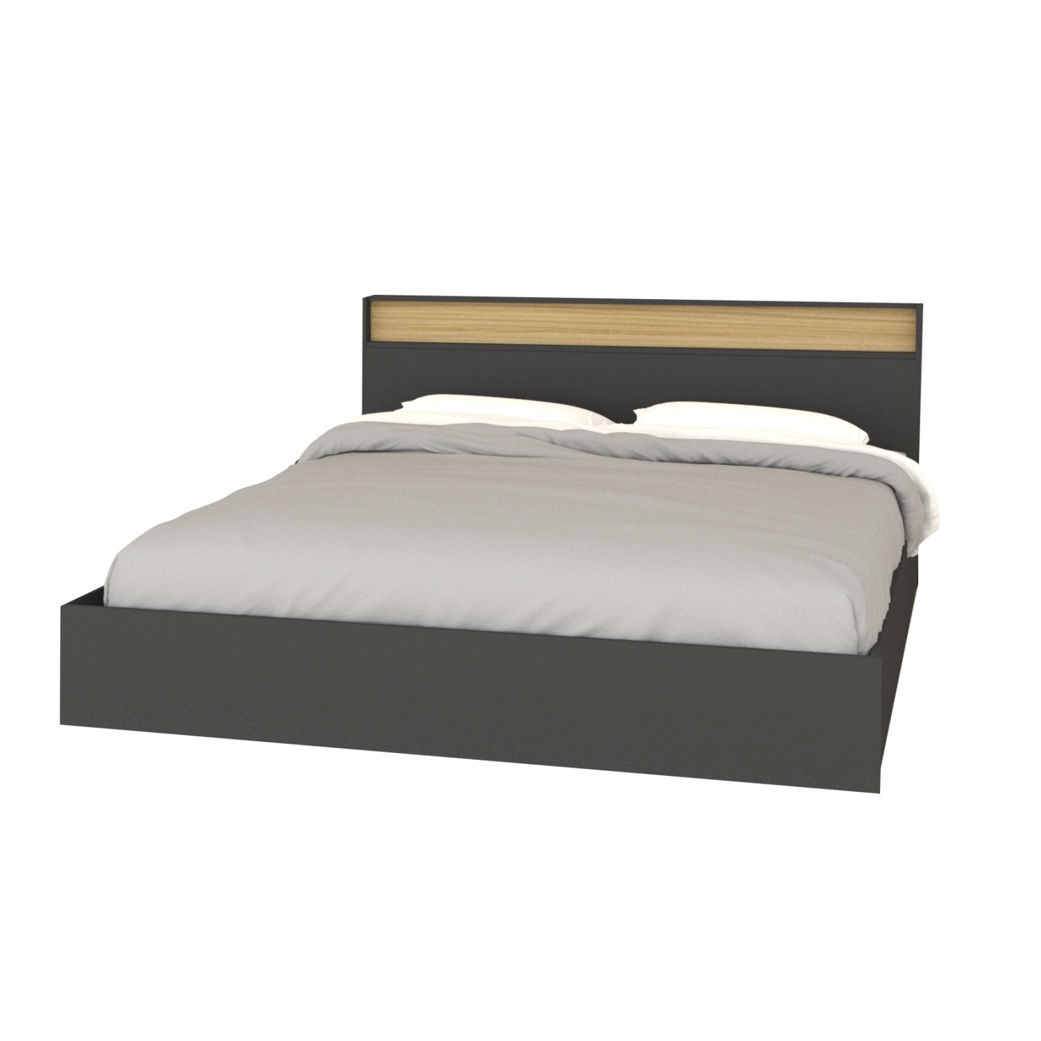 DELICATO เตียงนอน 6 ฟุต รุ่น Deamon ขนาด 190X207.9X100ซม.สีโอ๊ค-เทา