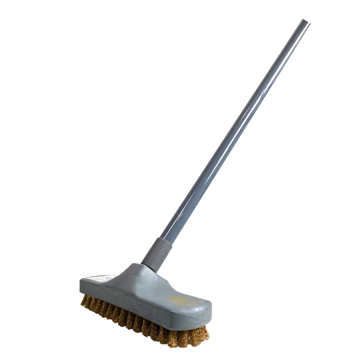 Poly-Brite แปรงขัดพื้นพลาสติก ขนทองเหลือง ด้ามยาว รุ่น 5300-1D สีเทา