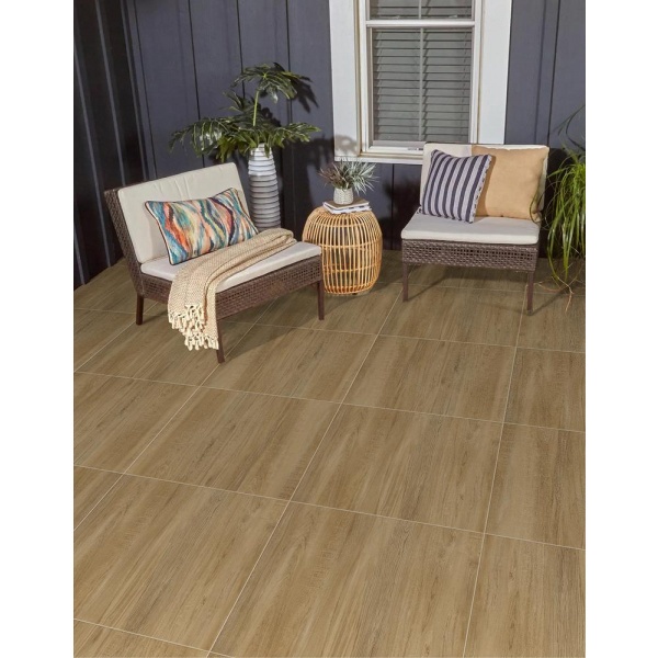Marbella กระเบื้องเซรามิคปูพื้น 60x60 ซม. รุ่น ไรเกอร์ น้ำตาล หน้าSatin Random R/T (4P)