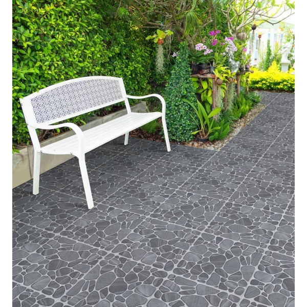 Marbella กระเบื้องเซรามิคปูพื้น 16x16 นิ้ว รุ่น มาครอส เทา (MB) (A) Matt (6P)