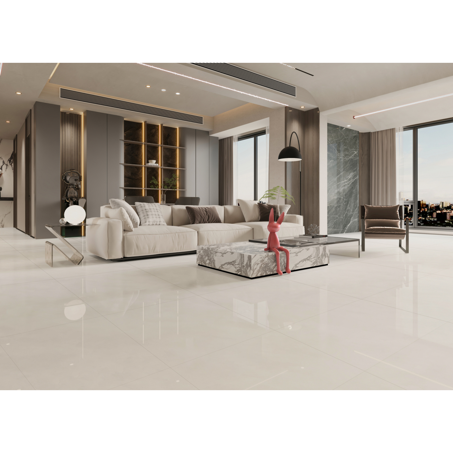 Marbella กระเบื้องแกรนิตโต้ 60x60 ซม. เดโซ่-ครีม GLOSSY (4P)