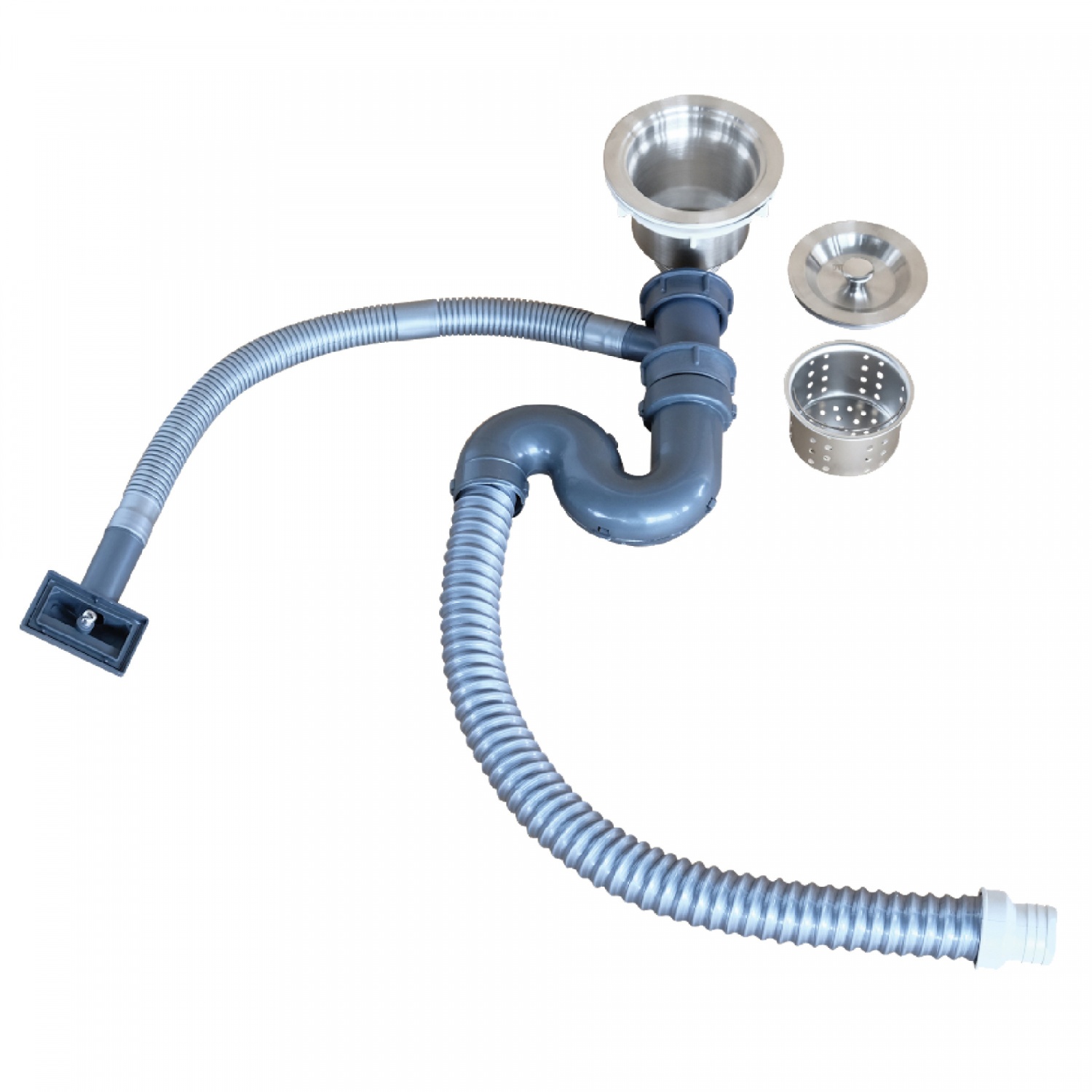 DYNAHOME อ่างล้างจานสแตนเลส 1 หลุม พร้อมชั้นวางอเนกประสงค์ แบบตั้งพื้น รุ่น DH-5050-GB ขนาด50x50x140 ซม. สีสเตนเลส
