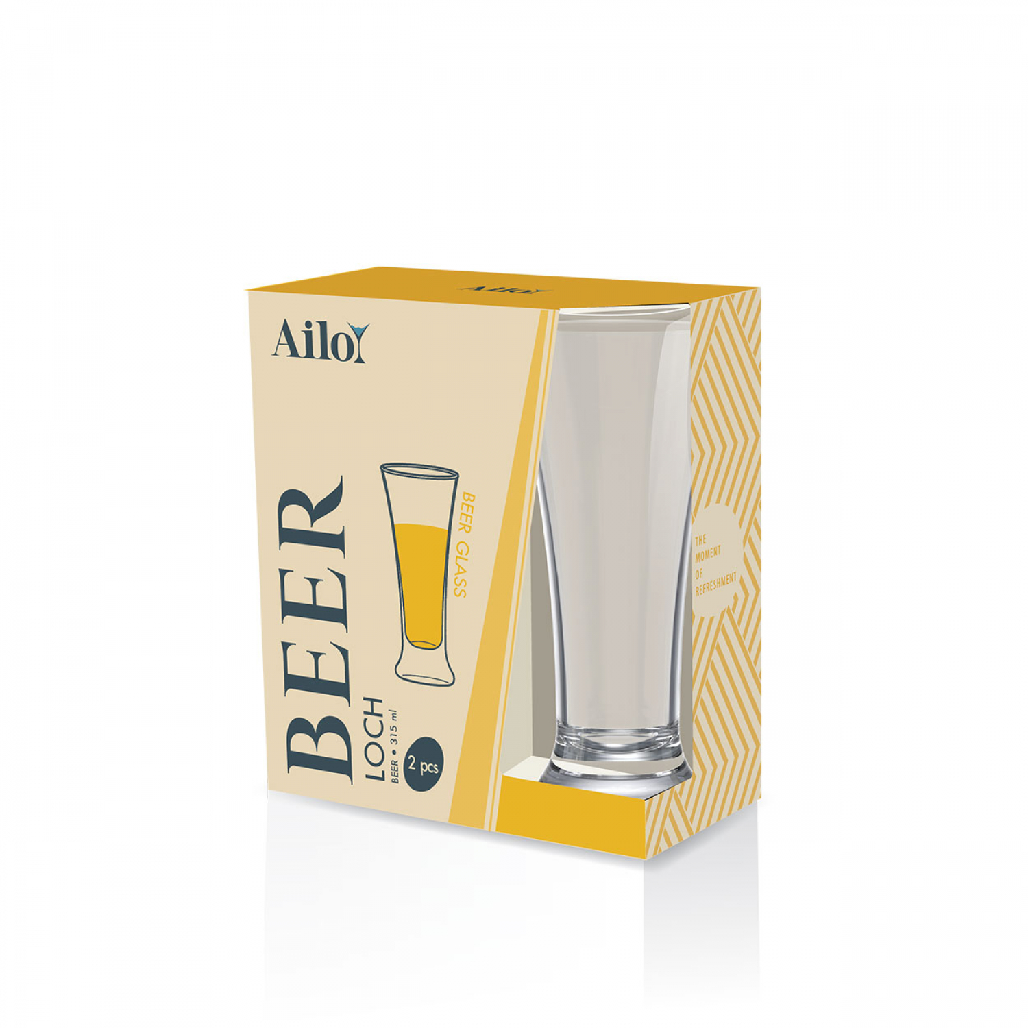 AILO แก้วเบียร์ LOCH , 315มล. 2ใบ/แพ็ค