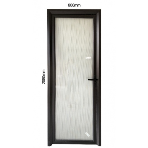 WELLINGTAN ชุดประตูอะลูมิเนียม ลายดำน้ำตาลหน้าขาว (เปิดขวา) ALD-BK009R 80.6x208ซม. สีดำ