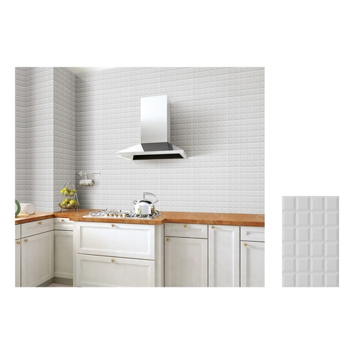 Marbella กระเบื้องเซรามิคปูผนัง 10x16 นิ้ว สแควร์ ไวท์ D25401 Gloss (15P)