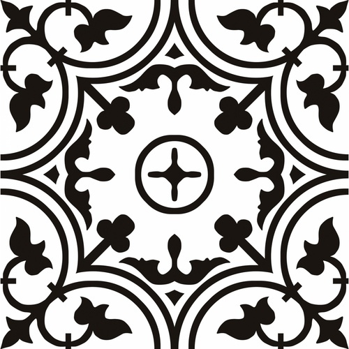 Marbella กระเบื้องเซรามิคปูพื้น 16x16 นิ้ว รุ่น บลูมฟลาวเวอร์ แบล๊ก JMZ40206 Gloss (12P)