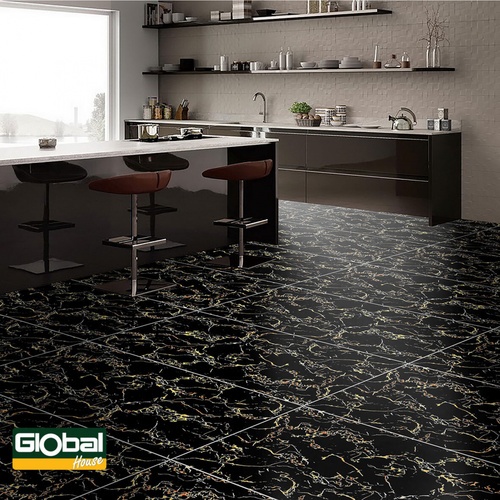 Marbella 60x120 กระเบื้องพอร์ซเลน รุ่น แบล๊ก-โกลด์ DGD126005 (2P) A.Hi-gloss (Random)