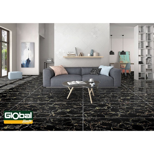 Marbella 60x120 กระเบื้องพอร์ซเลน รุ่น แบล๊ก-โกลด์ DGD126005 (2P) A.Hi-gloss (Random)