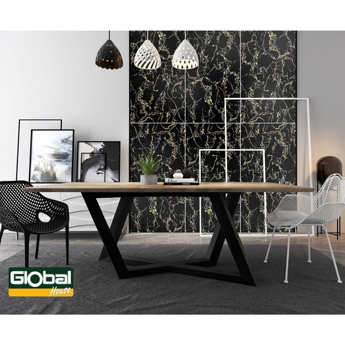 Marbella 60x120 กระเบื้องพอร์ซเลน รุ่น แบล๊ก-โกลด์ DGD126005 (2P) A.Hi-gloss (Random)