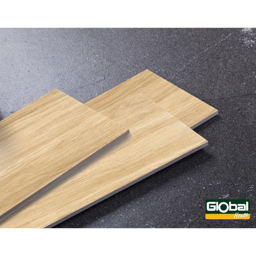 Marbella กระเบื้องปูพื้นลายไม้ 20x100x0.98ซม. รุ่น เมเปิ้ลวู๊ด 20107 (1.2ตร.ม./กล่อง) (6แผ่น) A.