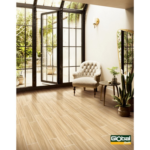 Marbella กระเบื้องปูพื้นลายไม้ 20x100x0.98ซม. รุ่น เมเปิ้ลวู๊ด 20107 (1.2ตร.ม./กล่อง) (6แผ่น) A.