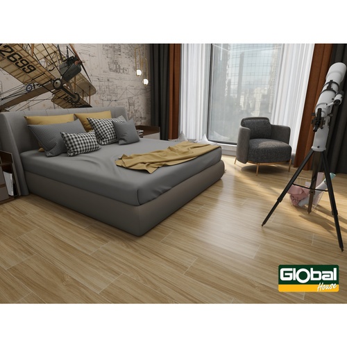 Marbella กระเบื้องปูพื้นลายไม้ 20x100x0.98ซม. รุ่น เมเปิ้ลวู๊ด 20107 (1.2ตร.ม./กล่อง) (6แผ่น) A.