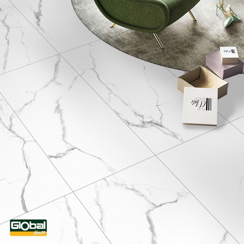 กระเบื้องพอร์ซเลน size  60x120 รุ่น  คาริน่า ไวท์ DGD126006 (2P/1.44 ตร.ม.) A. Hi- gloss (random)