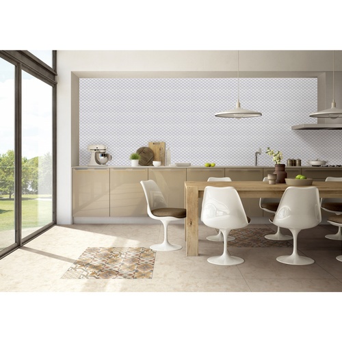 Marbella กระเบื้องเซรามิคปูผนัง 10x16 นิ้ว ไดมอนด์ ไวท์ TJ2502 Gloss (15P)