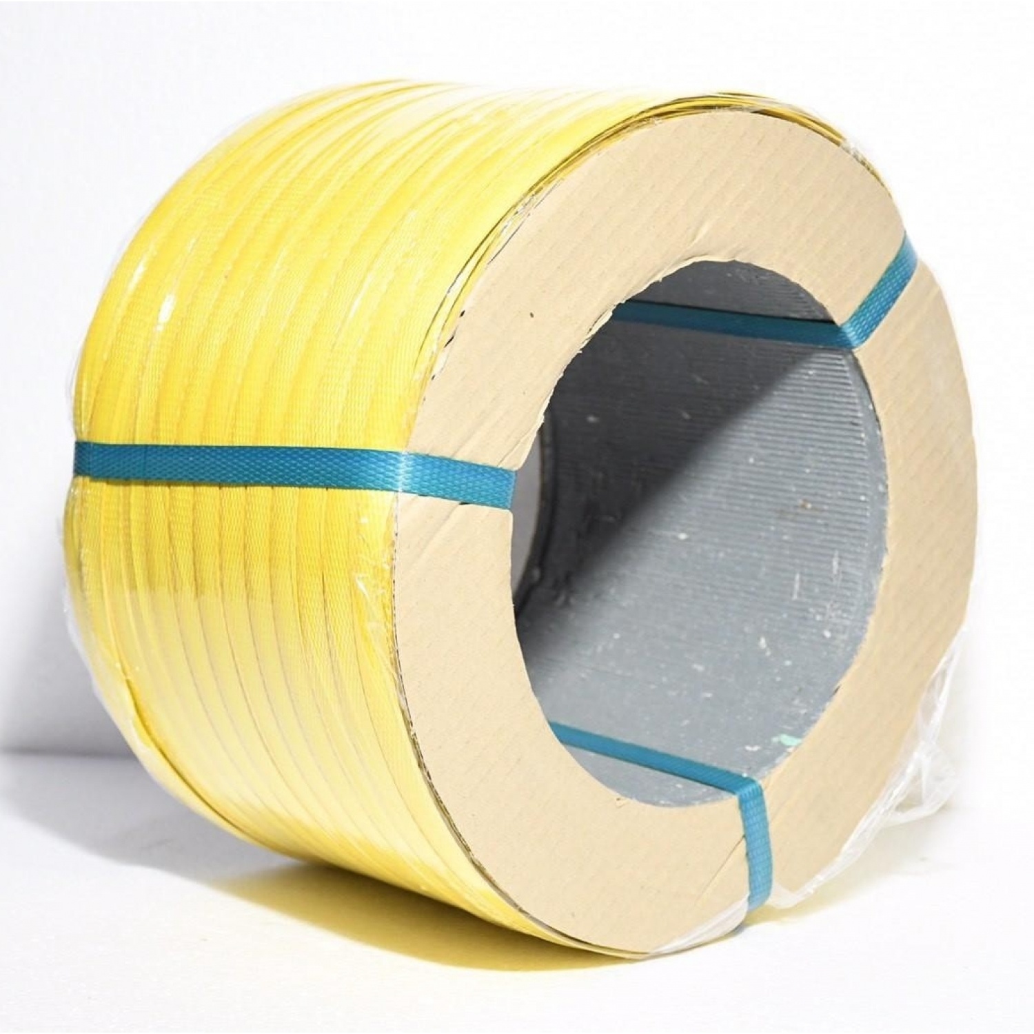 N STRETCH FILM สายรัดพลาสติก PP ขนาด 15MM.x7KG สีเหลือง