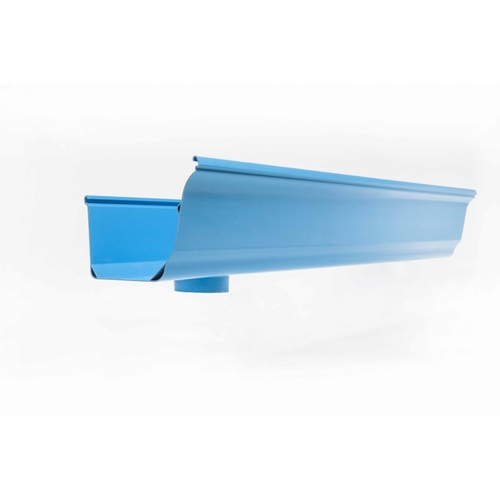 รางน้ำฝนพีวีซี รุ่น OK MAX แบบเจาะรูซ้าย ยาว 4เมตร สีฟ้า