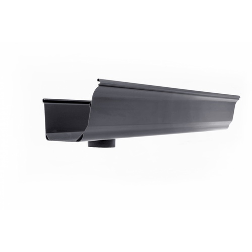 รางน้ำฝนพีวีซี รุ่น OK MAX แบบเจาะรูซ้าย ยาว 4เมตร สีเทา