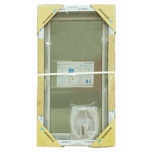 WINDSOR (READY) หน้าต่างไวนิล บานเปิดซ้าย 60x110ซม. สีขาว พร้อมมุ้ง