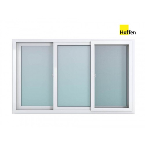 បង្អួចរុញ UPVC SFS W4 180cm.x110cm. ពណ៌ស ជាមួយសំណាញ់ HOFFEN