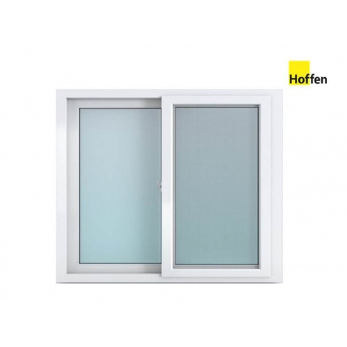 បង្អួចរុញ UPVC SS W12 150cm.x110cm. ពណ៌ស ជាមួយសំណាញ់ HOFFEN